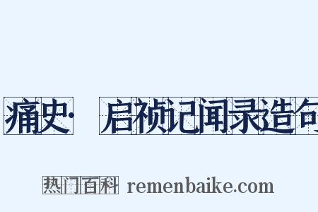 痛史·启祯记闻录造句是什么意思的图片